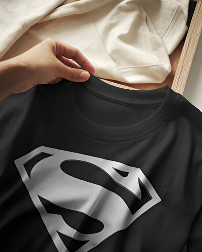 Men's black superhero Graphic Printed regular fit T-shirt