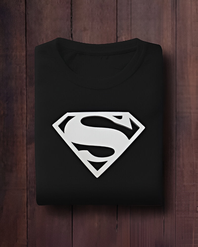 Men's black superhero Graphic Printed regular fit T-shirt