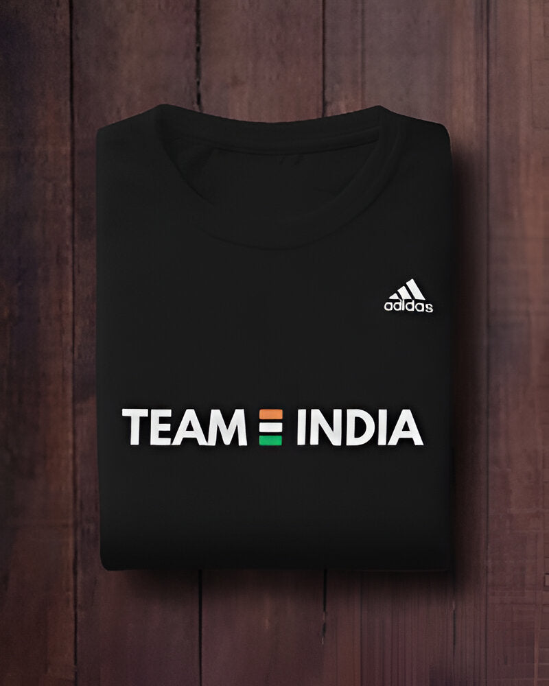 Men's black TEAM INDIA Graphic Printed regular fit T-shirt